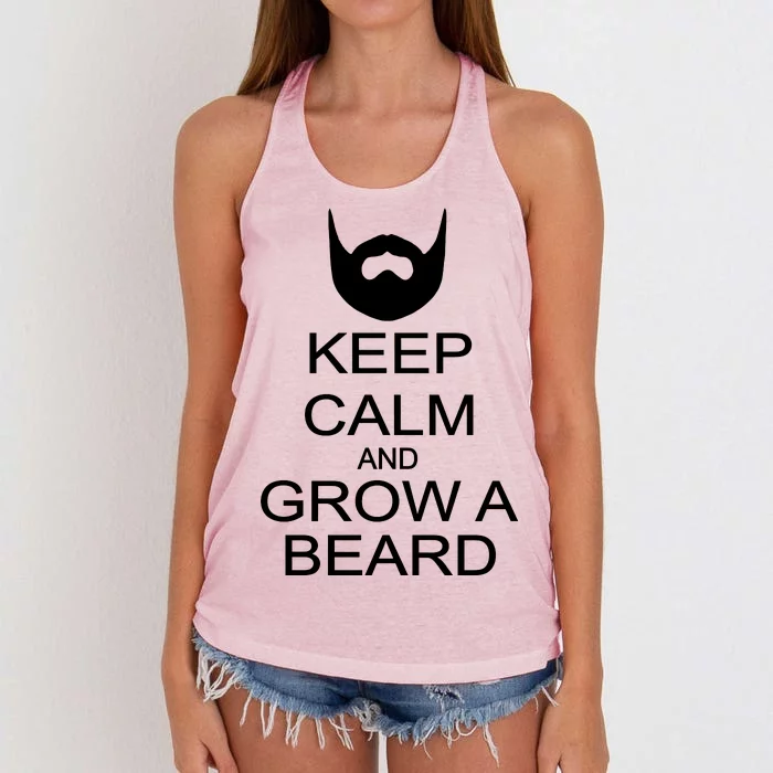 Keep Calm and Grow a Beard Women's Knotted Racerback Tank