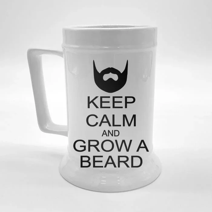 Keep Calm and Grow a Beard Front & Back Beer Stein