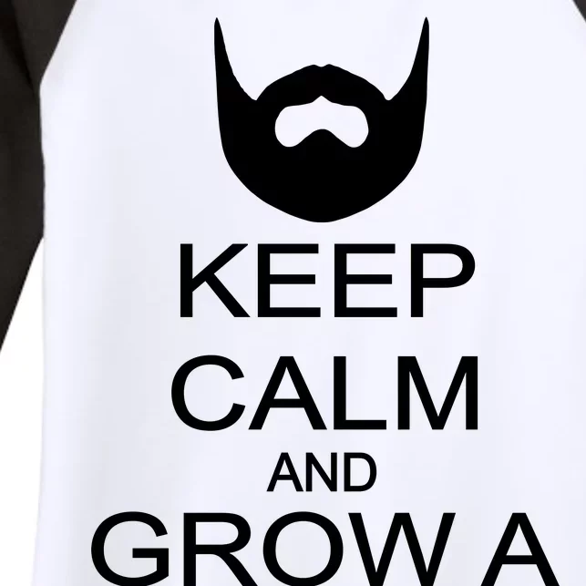 Keep Calm and Grow a Beard Women's Tri-Blend 3/4-Sleeve Raglan Shirt