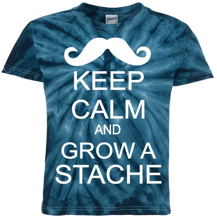 Keep Calm and Grow A Stache Kids Tie-Dye T-Shirt