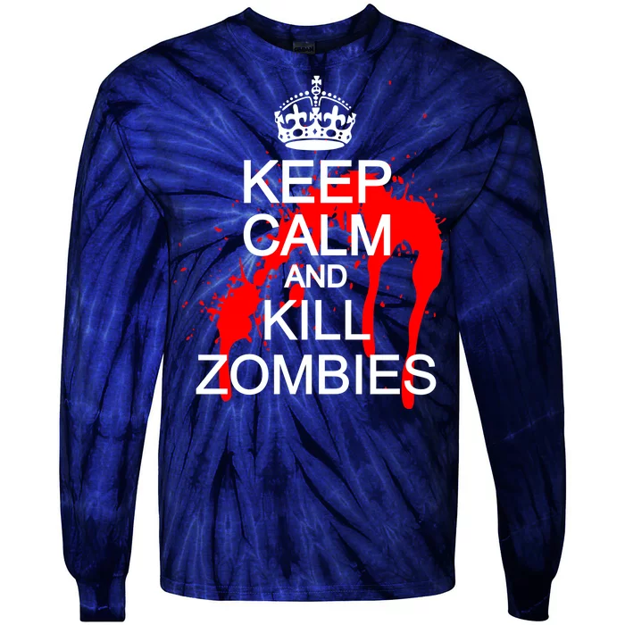 Keep Calm and Kill Zombies Tie-Dye Long Sleeve Shirt