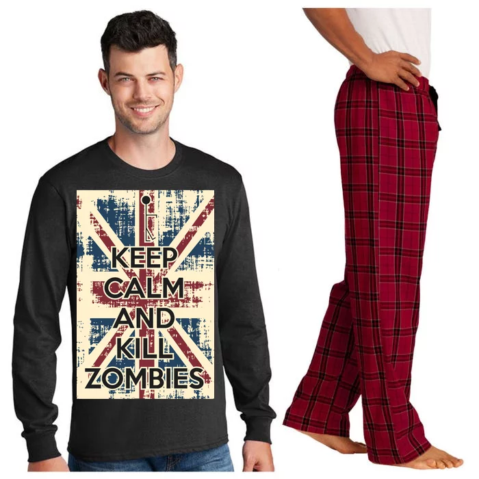 Keep Calm and Kill Zombies Vintage Long Sleeve Pajama Set