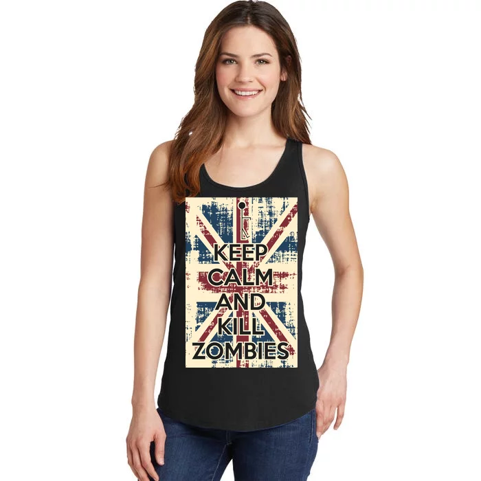 Keep Calm and Kill Zombies Vintage Ladies Essential Tank