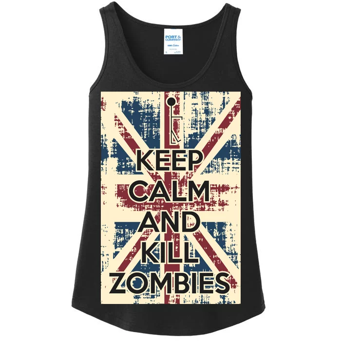 Keep Calm and Kill Zombies Vintage Ladies Essential Tank