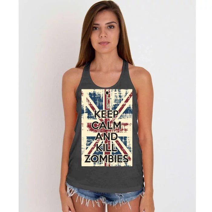 Keep Calm and Kill Zombies Vintage Women's Knotted Racerback Tank