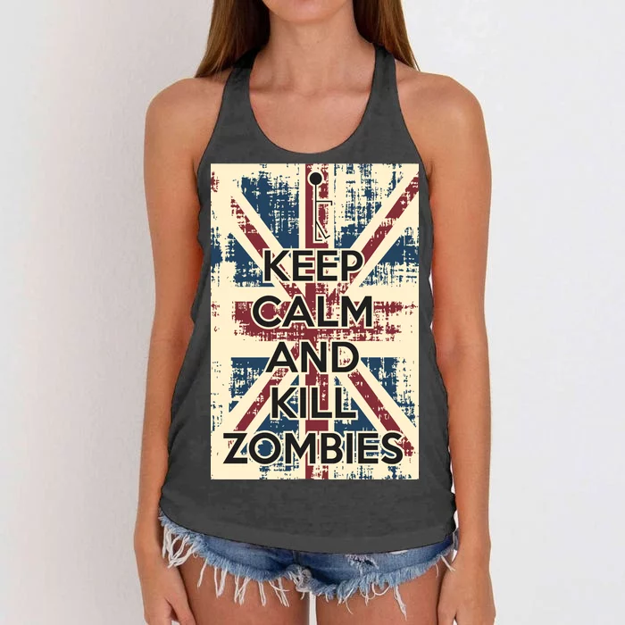 Keep Calm and Kill Zombies Vintage Women's Knotted Racerback Tank