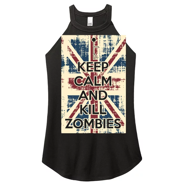 Keep Calm and Kill Zombies Vintage Women’s Perfect Tri Rocker Tank