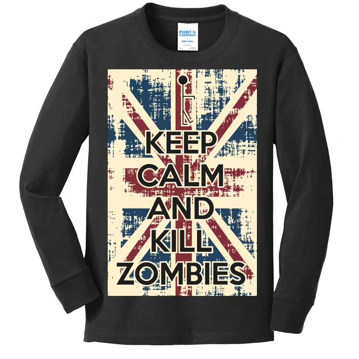 Keep Calm and Kill Zombies Vintage Kids Long Sleeve Shirt