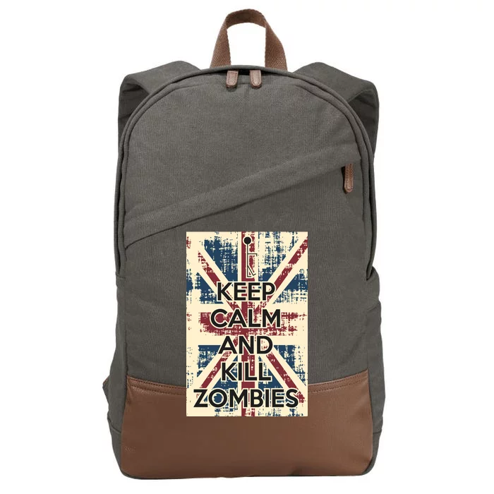 Keep Calm and Kill Zombies Vintage Cotton Canvas Backpack