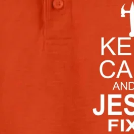 Keep Calm And Let Jesus Fix It Dry Zone Grid Performance Polo