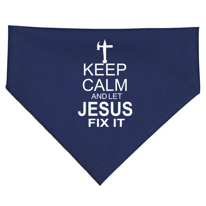 Keep Calm And Let Jesus Fix It USA-Made Doggie Bandana