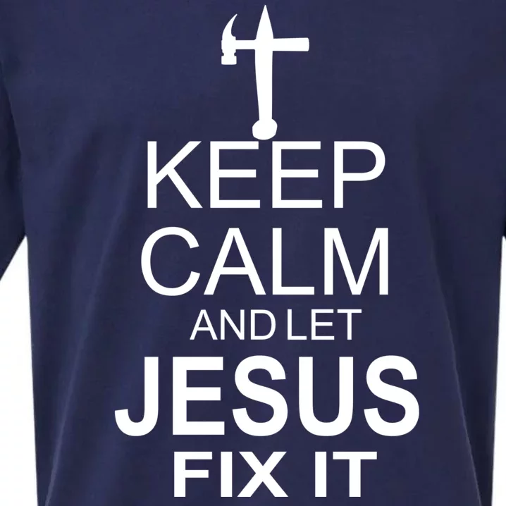 Keep Calm And Let Jesus Fix It Sueded Cloud Jersey T-Shirt