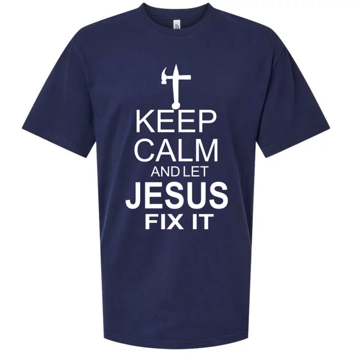 Keep Calm And Let Jesus Fix It Sueded Cloud Jersey T-Shirt