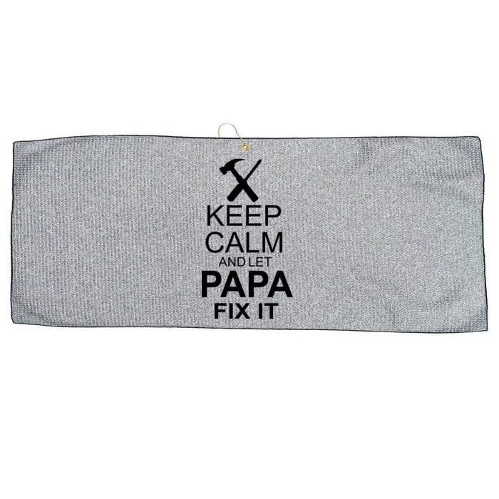 Keep Calm And Let Papa Fix It Large Microfiber Waffle Golf Towel