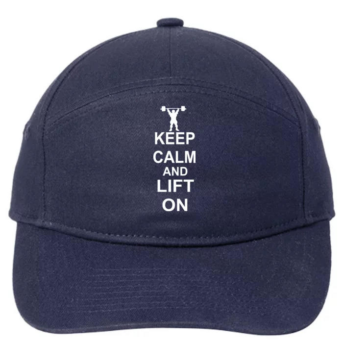 Keep Calm And Lift On 7-Panel Snapback Hat