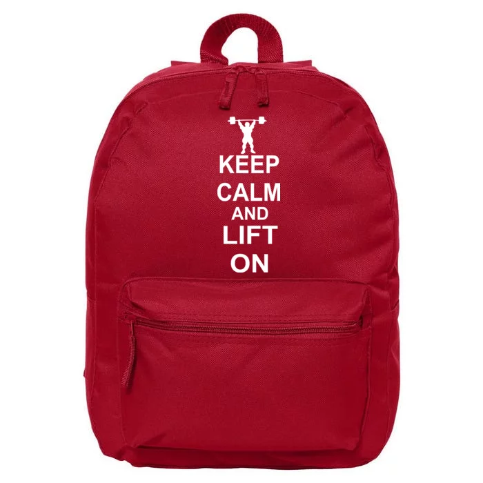 Keep Calm And Lift On 16 in Basic Backpack