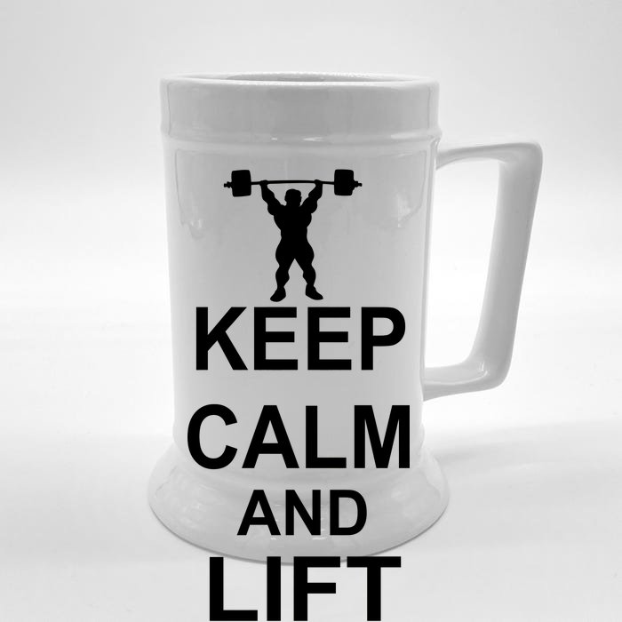 Keep Calm And Lift On Front & Back Beer Stein