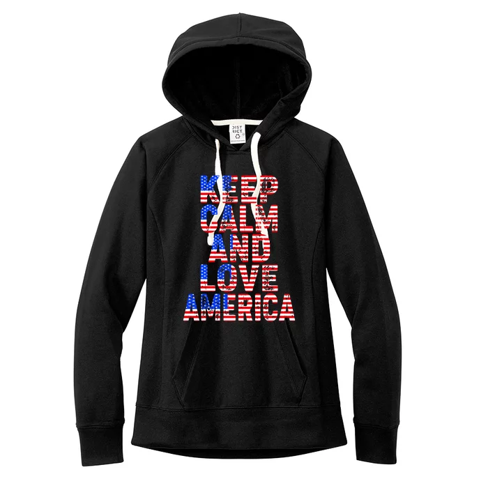 Keep Calm and Love America Women's Fleece Hoodie