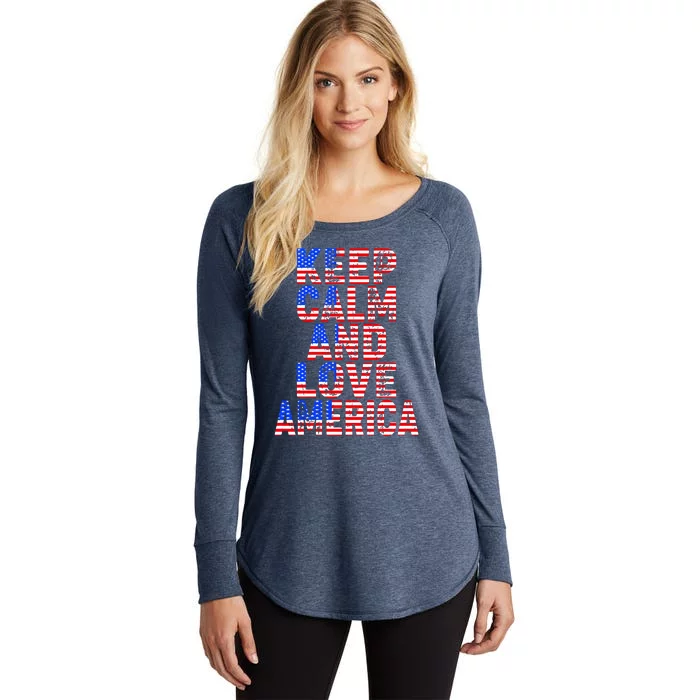 Keep Calm and Love America Women's Perfect Tri Tunic Long Sleeve Shirt