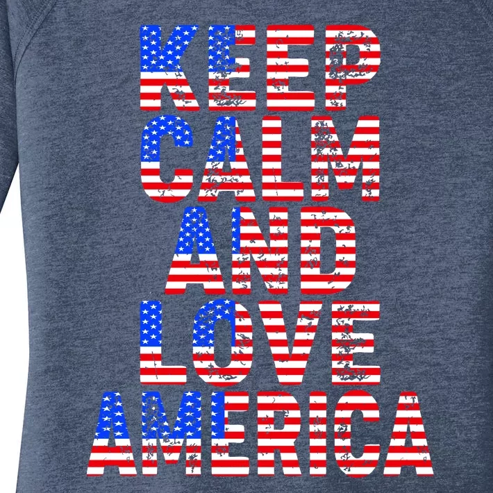 Keep Calm and Love America Women's Perfect Tri Tunic Long Sleeve Shirt