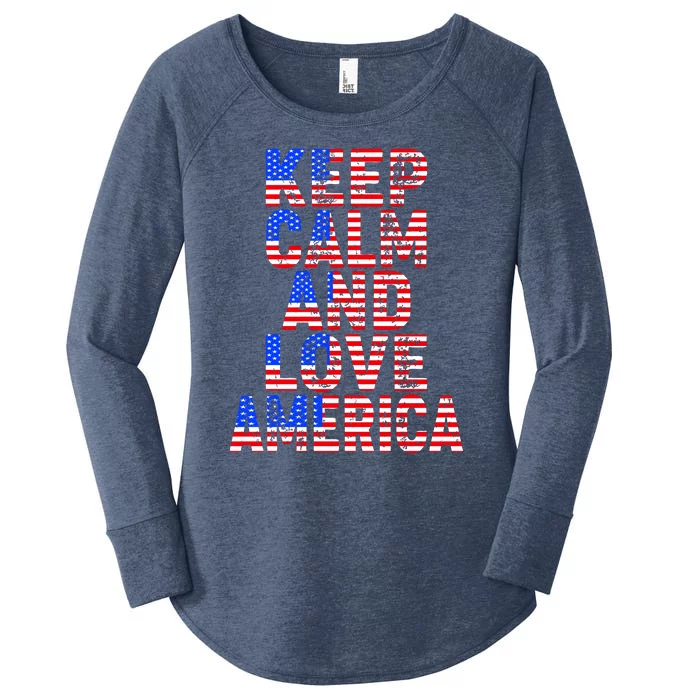 Keep Calm and Love America Women's Perfect Tri Tunic Long Sleeve Shirt