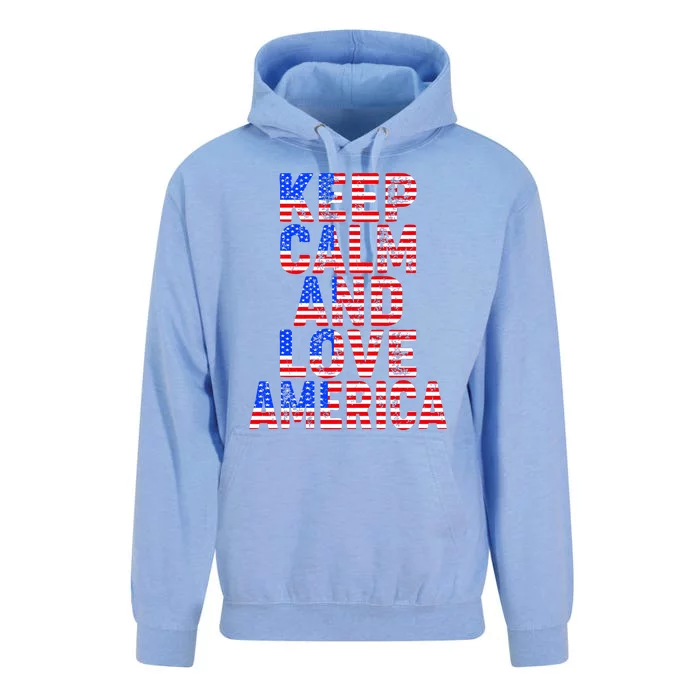 Keep Calm and Love America Unisex Surf Hoodie