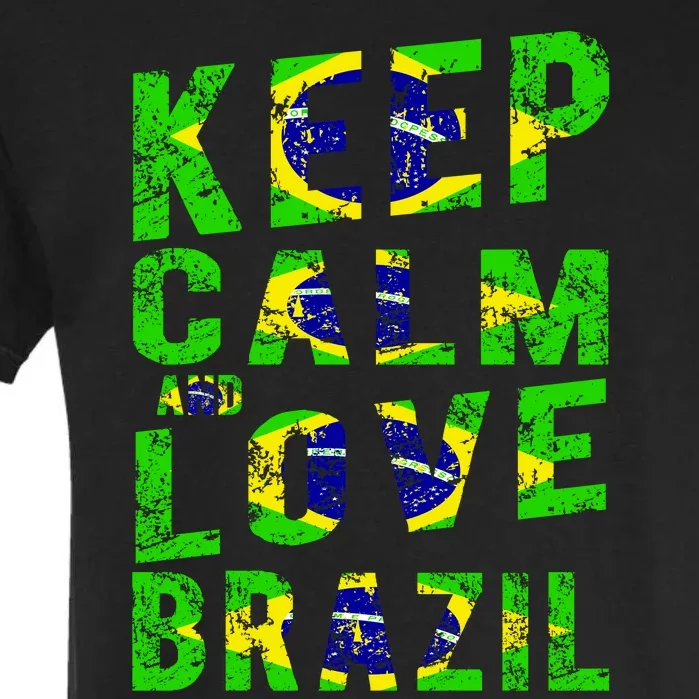 Keep Calm and Love Brazil Garment-Dyed Heavyweight T-Shirt