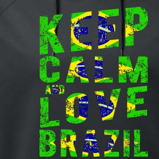 Keep Calm and Love Brazil Performance Fleece Hoodie