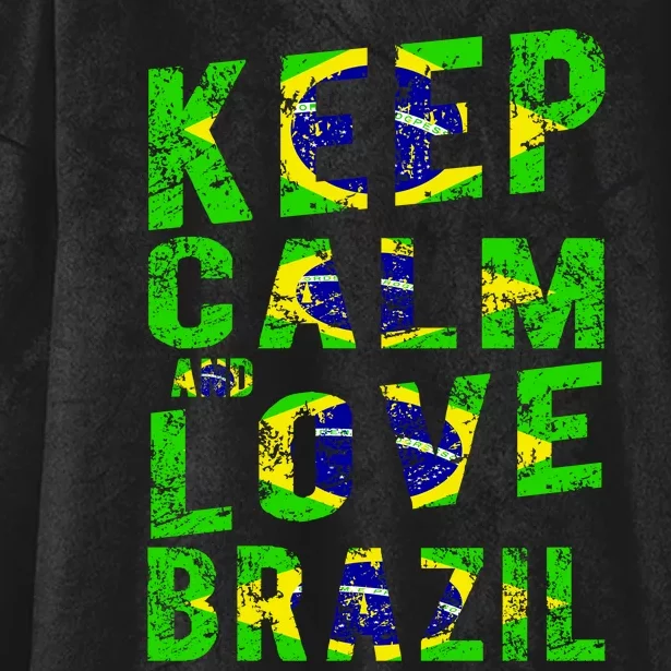 Keep Calm and Love Brazil Hooded Wearable Blanket