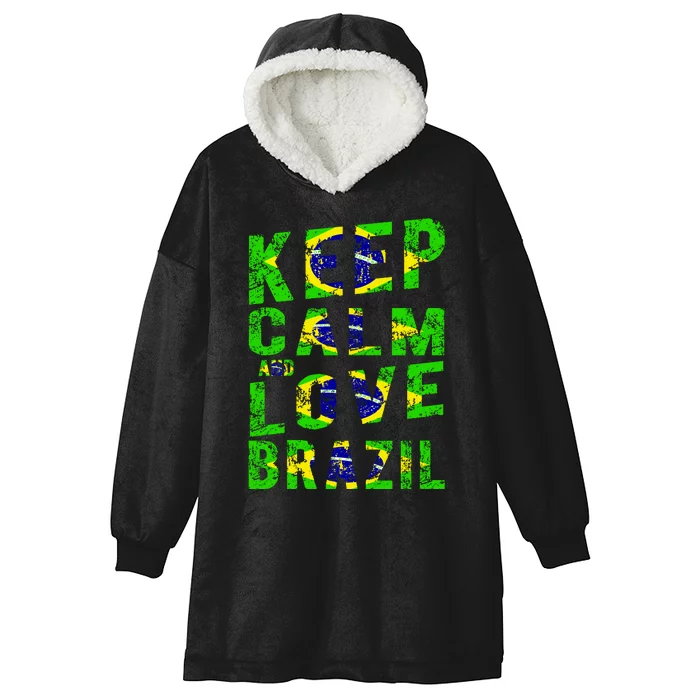 Keep Calm and Love Brazil Hooded Wearable Blanket