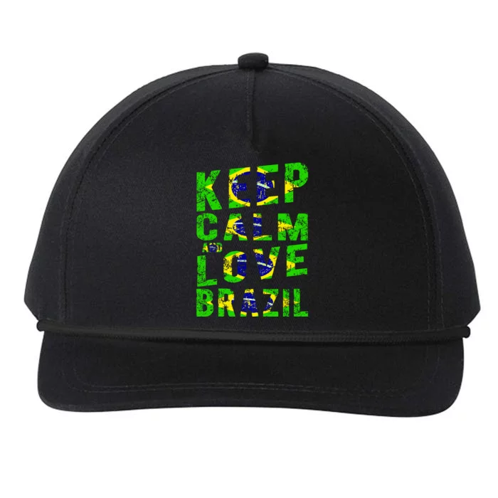 Keep Calm and Love Brazil Snapback Five-Panel Rope Hat