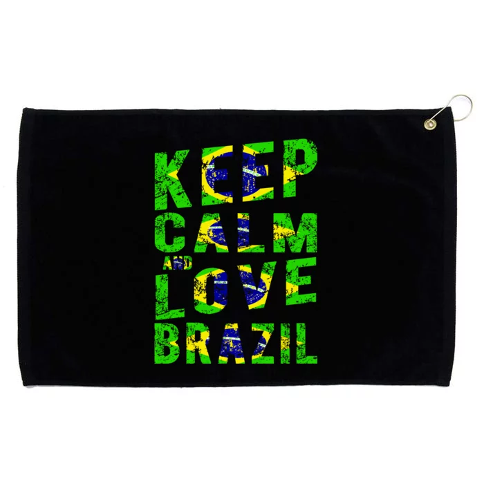 Keep Calm and Love Brazil Grommeted Golf Towel