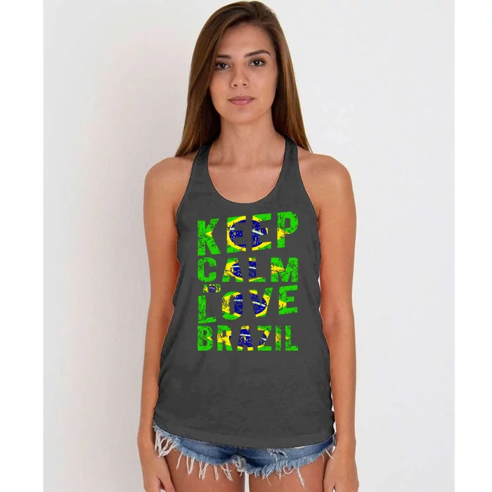 Keep Calm and Love Brazil Women's Knotted Racerback Tank