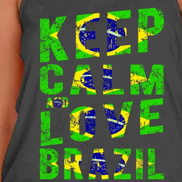 Keep Calm and Love Brazil Women's Knotted Racerback Tank