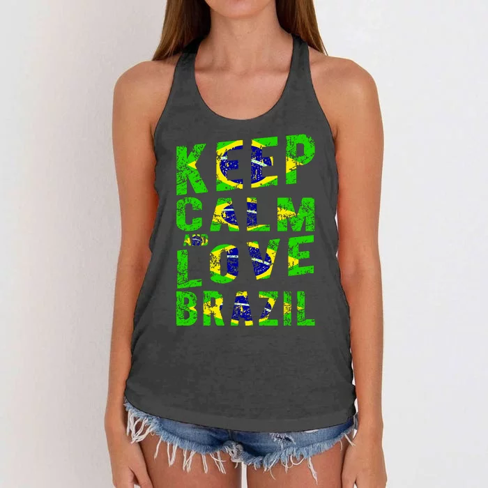 Keep Calm and Love Brazil Women's Knotted Racerback Tank