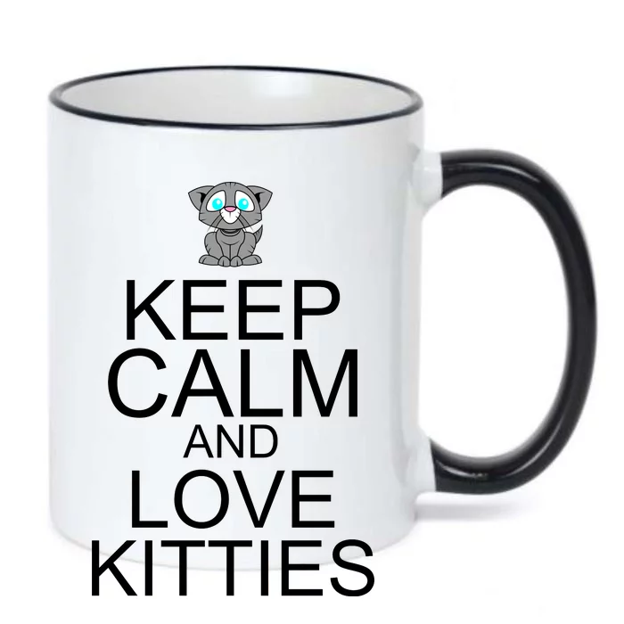 Keep Calm And Love Kitties Black Color Changing Mug