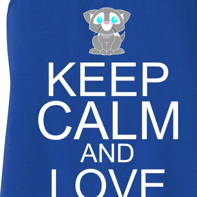 Keep Calm And Love Kitties Women's Racerback Tank