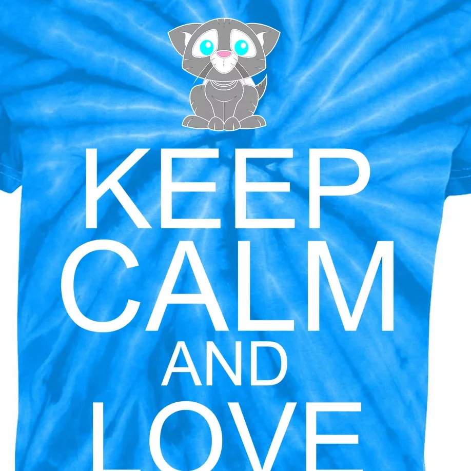 Keep Calm And Love Kitties Kids Tie-Dye T-Shirt