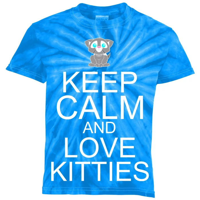 Keep Calm And Love Kitties Kids Tie-Dye T-Shirt