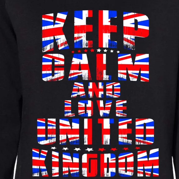 Keep Calm and Love United Kingdom Womens California Wash Sweatshirt