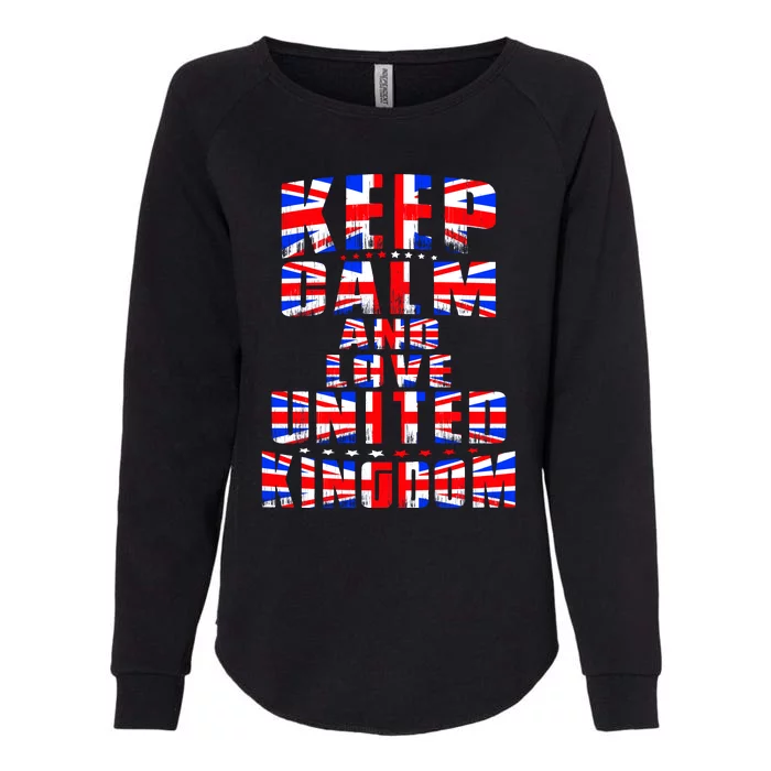 Keep Calm and Love United Kingdom Womens California Wash Sweatshirt