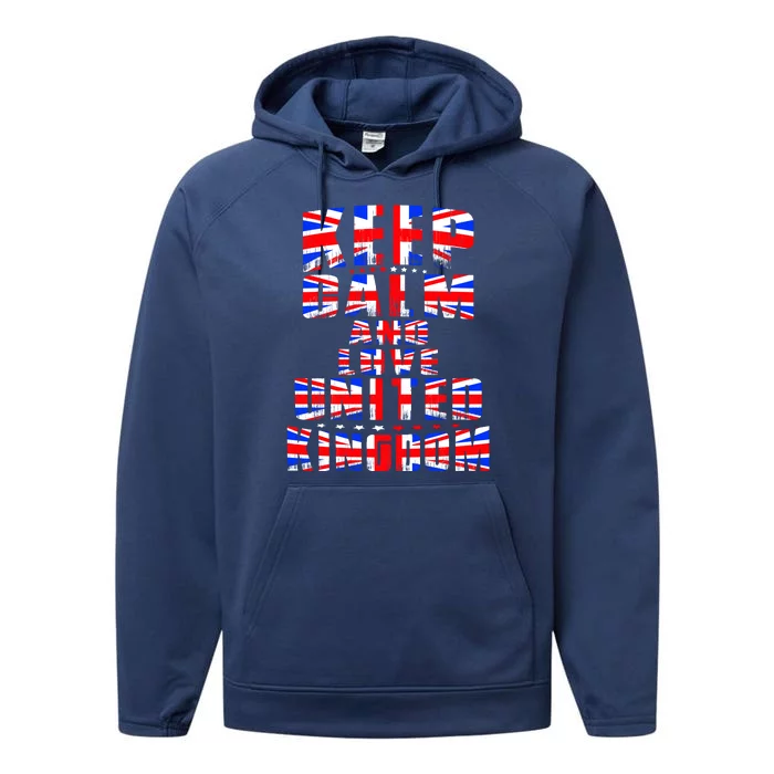 Keep Calm and Love United Kingdom Performance Fleece Hoodie