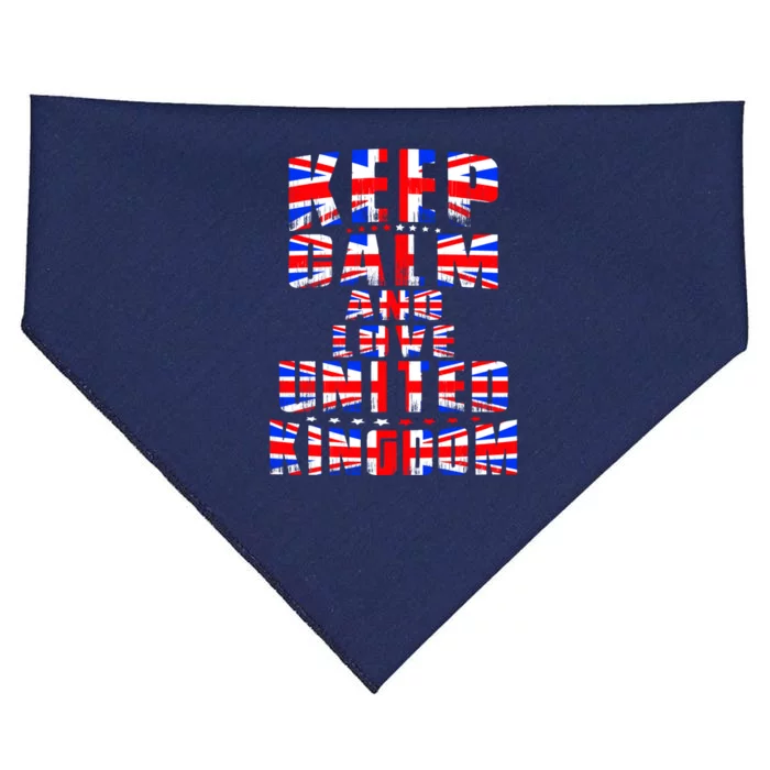 Keep Calm and Love United Kingdom USA-Made Doggie Bandana