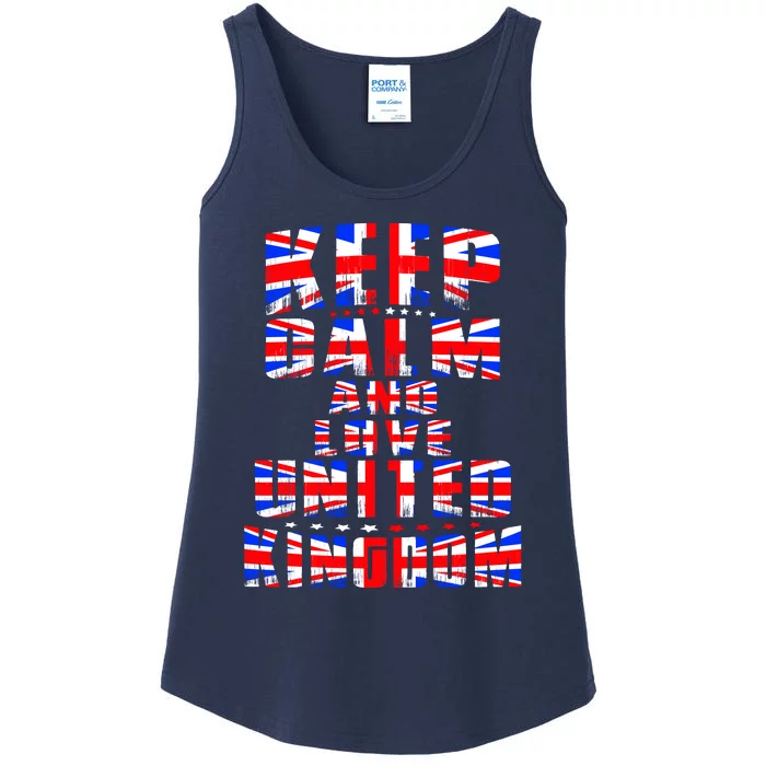 Keep Calm and Love United Kingdom Ladies Essential Tank