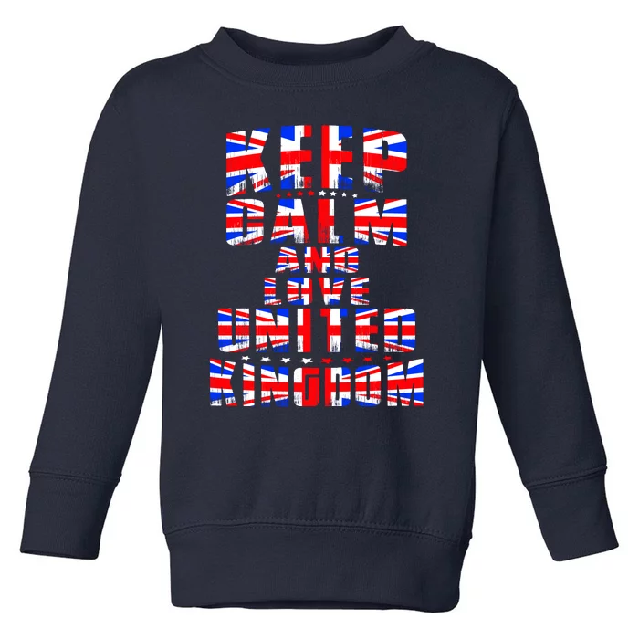 Keep Calm and Love United Kingdom Toddler Sweatshirt