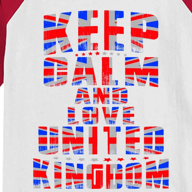 Keep Calm and Love United Kingdom Kids Colorblock Raglan Jersey