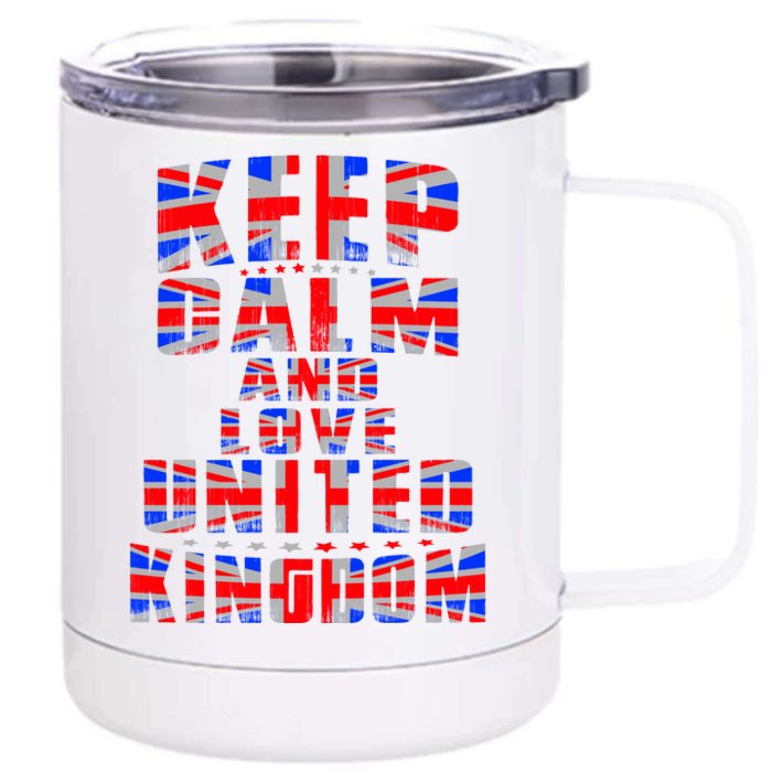 Keep Calm and Love United Kingdom Front & Back 12oz Stainless Steel Tumbler Cup