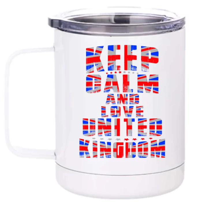 Keep Calm and Love United Kingdom Front & Back 12oz Stainless Steel Tumbler Cup