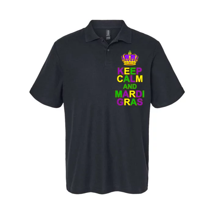 Keep Calm and Mardi Gras Crown New Orleans Softstyle Adult Sport Polo