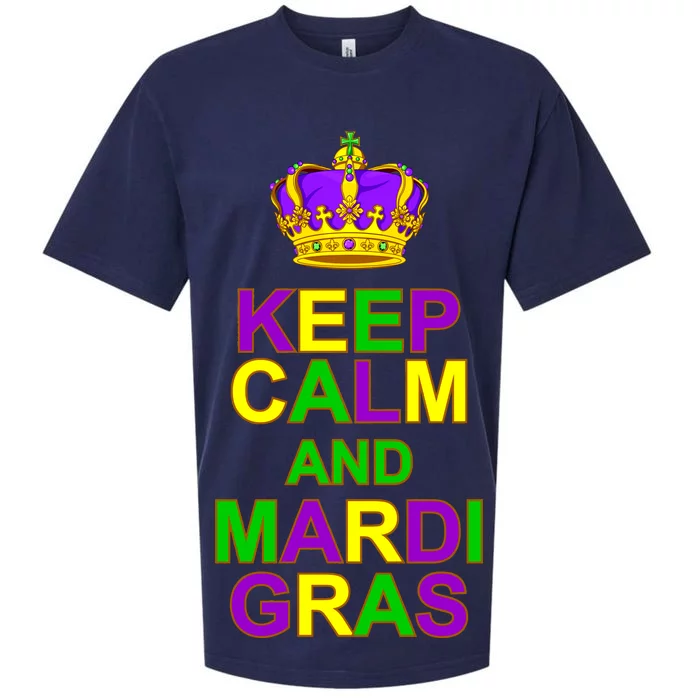 Keep Calm and Mardi Gras Crown New Orleans Sueded Cloud Jersey T-Shirt